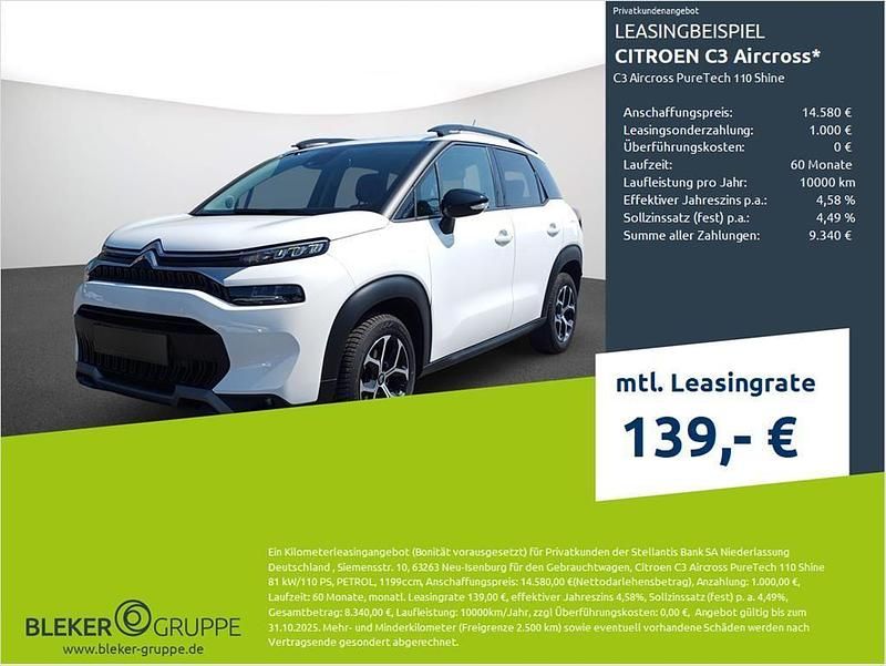 Polar weiß Gebraucht 2023 Citroën C3 Aircross Shine SUV | 13.480 € (Guter Preis) - Bild 1/3