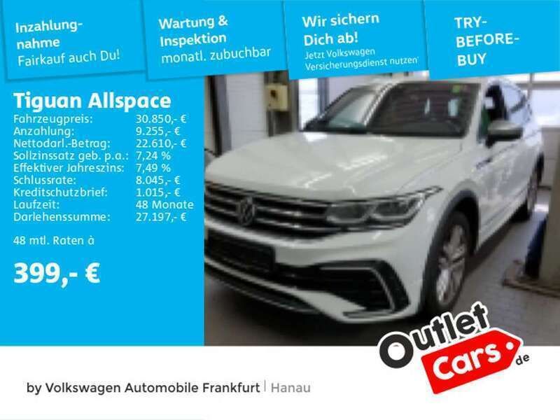 Pure white Gebraucht 2022 VW Tiguan Allspace R-line SUV | 30.850 € (Guter Preis) - Bild 1/1