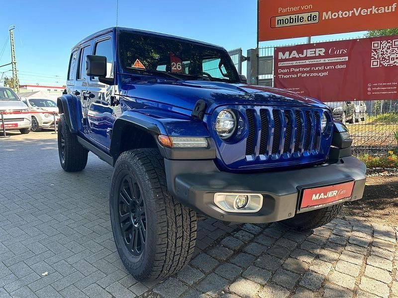 Blau Gebraucht 2021 Jeep Wrangler Unlimited Sahara SUV | 54.600 € (Etwas zu teuer) - Bild 1/4