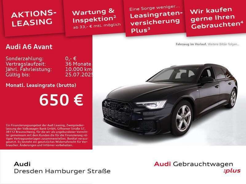 Mythosschwarz metallic Gebraucht 2024 Audi A6 S-Line Kombi | 62.890 € - Bild 1/3