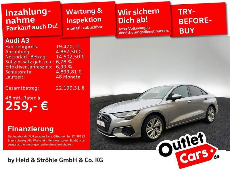 Florettsilber metallic Gebraucht 2021 Audi A3 Limousine | 19.470 € (Guter Preis) - Bild 1/3