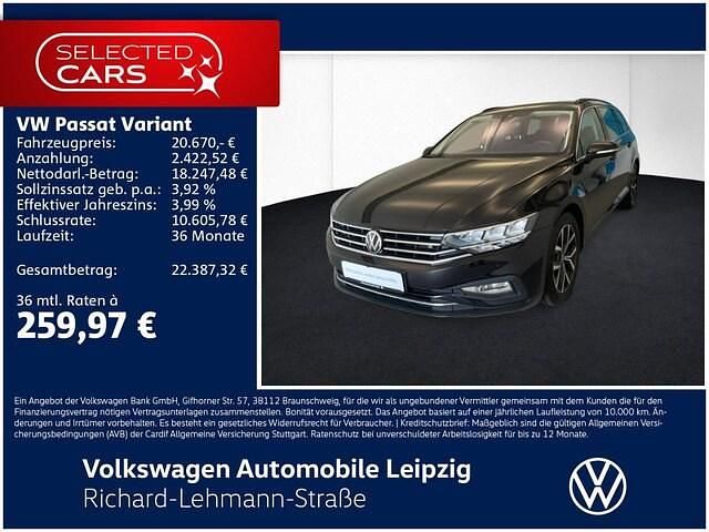 Schwarz Gebraucht 2021 VW Passat Business Kombi | 20.670 € (Superpreis) - Bild 1/3