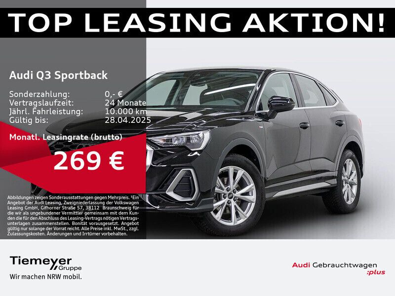 Mythosschwarz metallic Gebraucht 2024 Audi Q3 Sportback S-Line SUV | 39.850 € (Guter Preis) - Bild 1/4