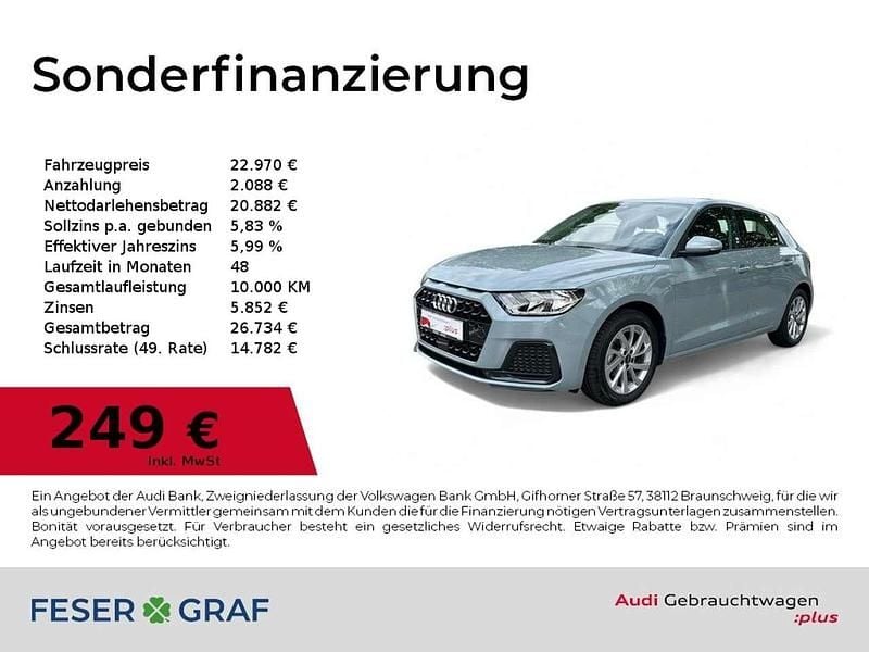 Pfeilgrau perleffekt Gebraucht 2024 Audi A1 Sportback Advanced Plus Kleinwagen | 22.970 € (Fairer Preis) - Bild 1/4
