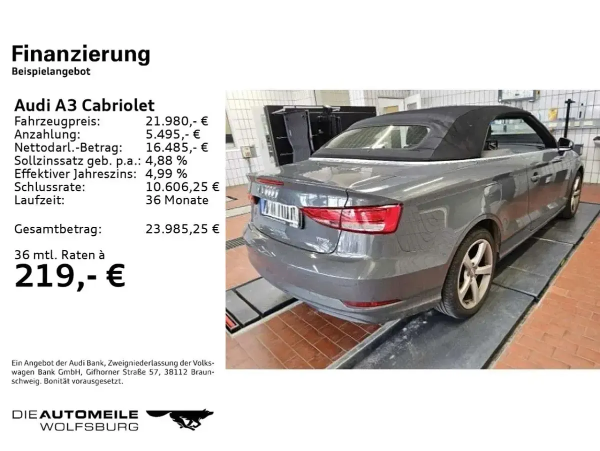 Gebraucht Audi A3 Cabriolet 150 PS (110 kW) 2018 Nanograu metallic Cabrio