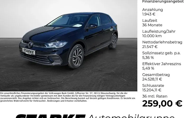 Ny VW Polo Life 95 HK (69 kW) 2026 Sort Hatchback