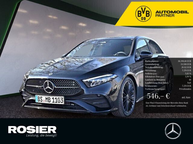Schwarz / nachtschwarz Gebraucht 2025 Mercedes A180 AMG line Limousine | 34.590 € (Etwas zu teuer) - Bild 1/4