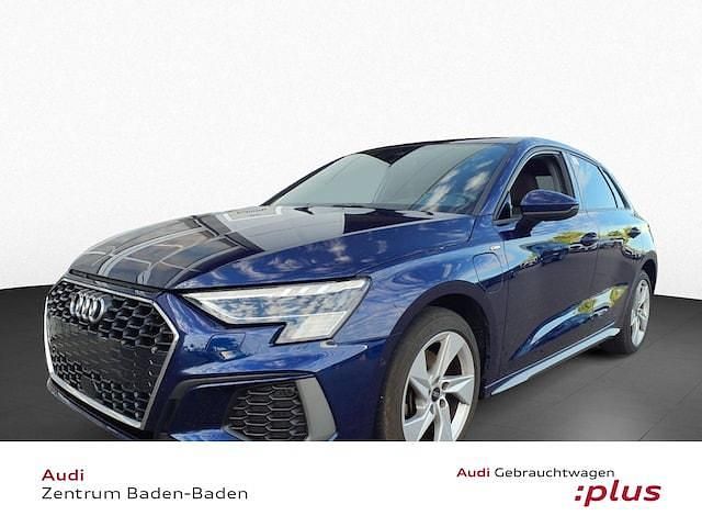 Navarrablau metallic Gebraucht 2023 Audi A3 Sportback e-tron S-Line Limousine | 29.310 € (Fairer Preis) - Bild 1/4