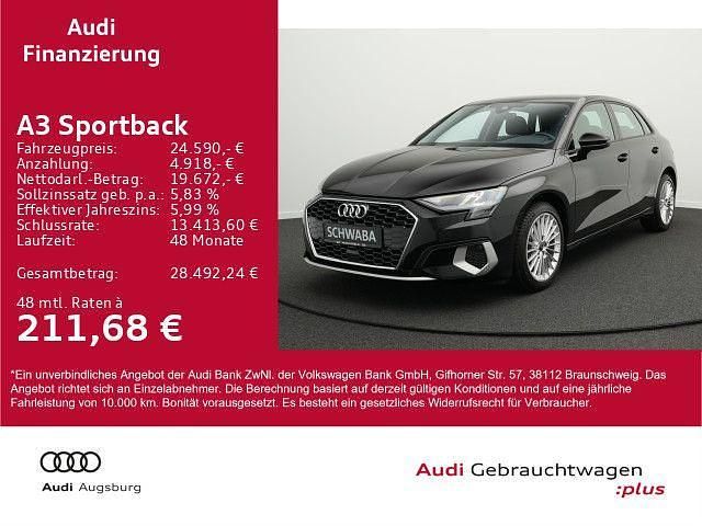 Schwarz Gebraucht 2023 Audi A3 Sportback Advanced Plus Limousine | 24.590 € (Guter Preis) - Bild 1/4