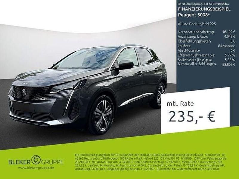Gebraucht Peugeot 3008 Allure 181 PS (133 kW) 2021 Lackierung platiniumgrau/metallic klarlack Limousine