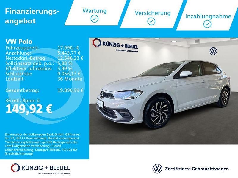 Pure white Gebraucht 2023 VW Polo Life Kleinwagen | 17.990 € (Fairer Preis) - Bild 1/4