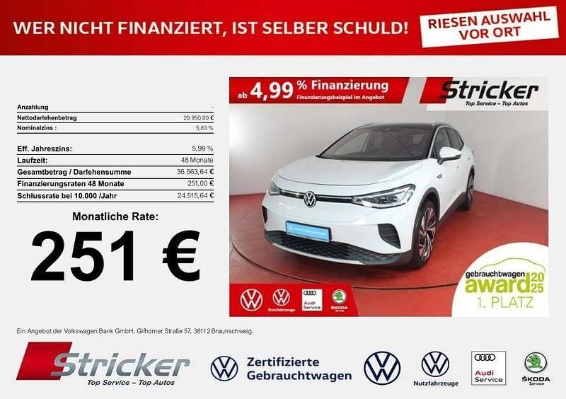 Gletscherweiß metallic schwar Gebraucht 2023 VW ID.4 Pro Performance SUV | 29.949 € (Superpreis) - Bild 1/4
