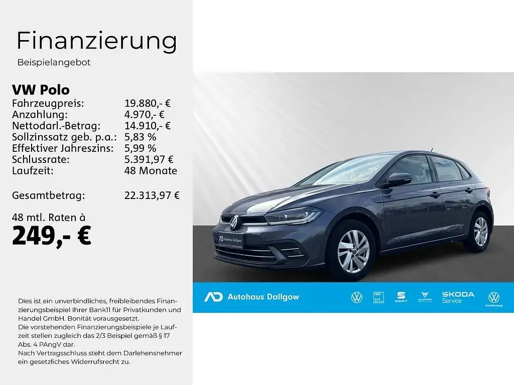 Gebraucht VW Polo Style 110 PS (80 kW) 2023 Grau Kleinwagen