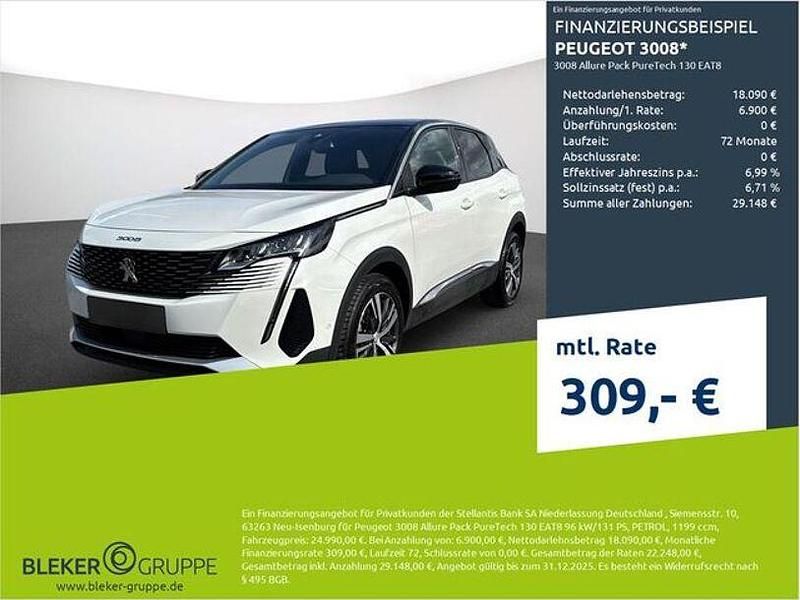 Weiss (metallic) Gebraucht 2023 Peugeot 3008 Allure SUV | 23.580 € (Guter Preis) - Bild 1/3