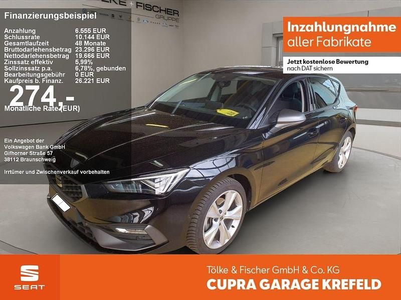 Mitternachtsschwarz (metallic) Gebraucht 2024 Seat Leon FR Limousine | 24.820 € (Guter Preis) - Bild 1/4