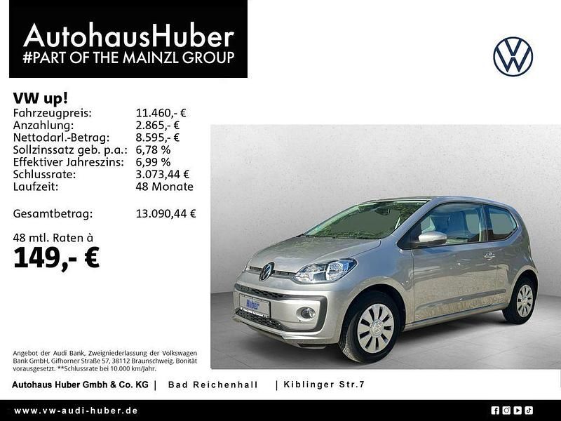 Silber Gebraucht 2021 VW up! Kleinwagen | 11.460 € (Guter Preis) - Bild 1/4