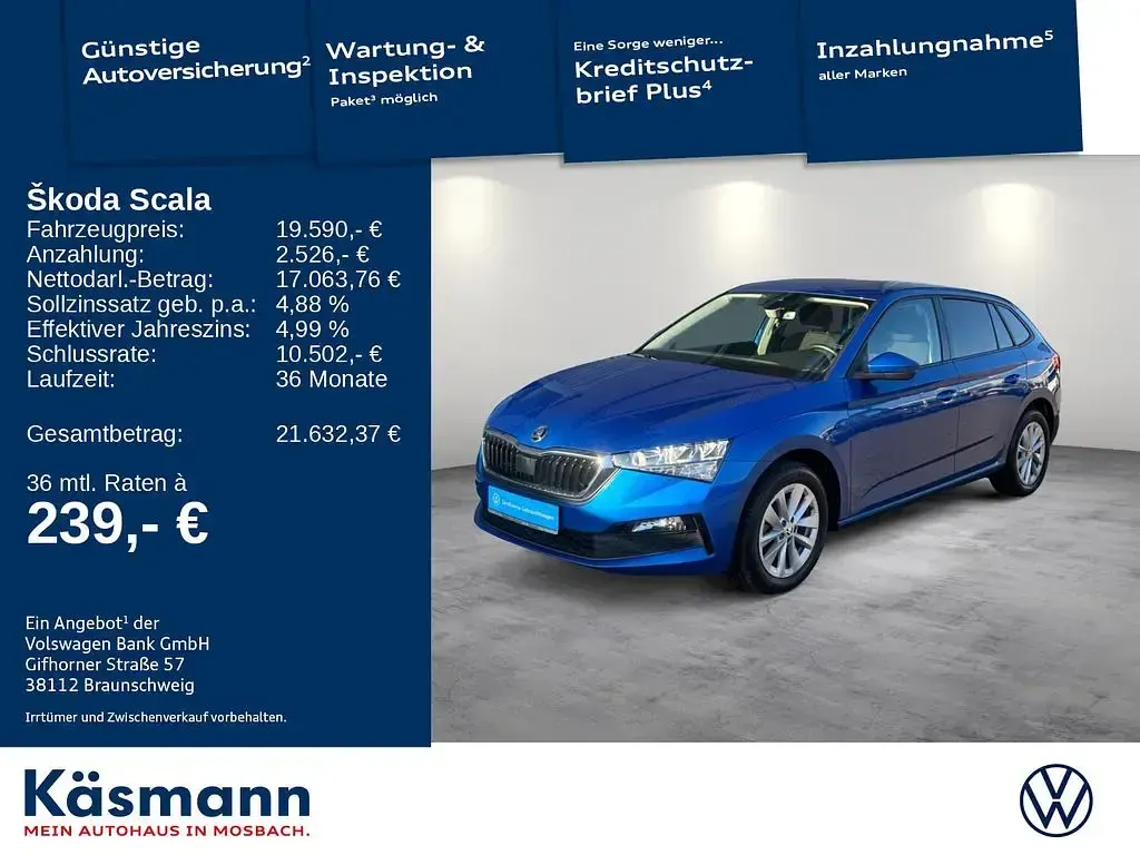 Gebraucht Skoda Scala Ambition 150 PS (110 kW) 2023 Blau Kleinwagen