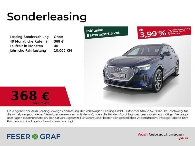 Navarrablau metallic Gebraucht 2024 Audi Q4 e-tron Advanced SUV | 42.220 € - Bild 1/4