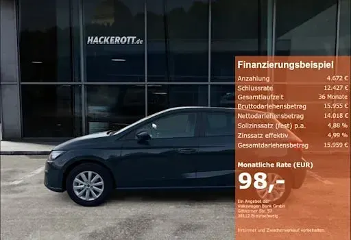 Neu Seat Ibiza Style 80 PS (58 kW) 2025 Blau Kleinwagen