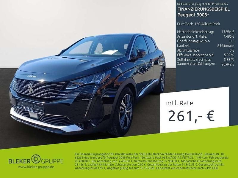 Perlaneraschwarz Gebraucht 2023 Peugeot 3008 Allure SUV | 22.480 € (Guter Preis) - Bild 1/3