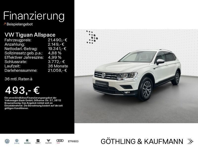 Weiß Gebraucht 2019 VW Tiguan Allspace Comfortline SUV | 21.490 € (Fairer Preis) - Bild 1/4