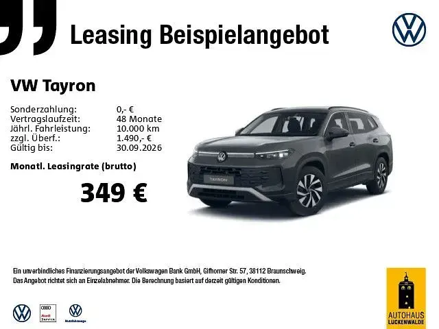 Neu VW Tayron Life 150 PS (110 kW) 2025 Grau SUV