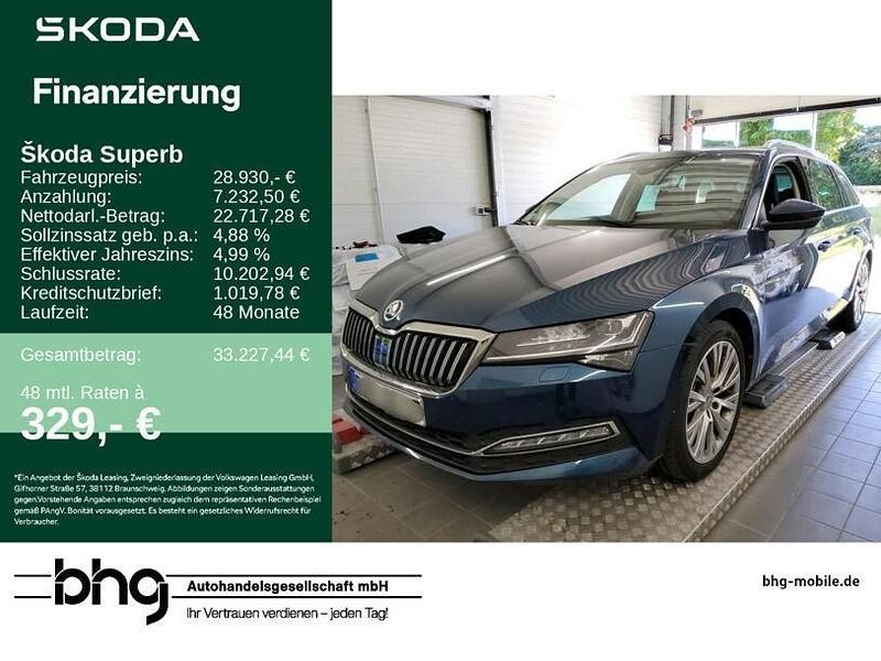 Blau Gebraucht 2022 Skoda Superb Premium Edition Kombi | 28.930 € (Fairer Preis) - Bild 1/4