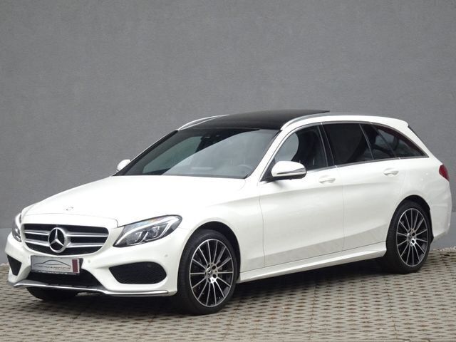 Diamantweiß bright designo Gebraucht 2017 Mercedes C400 AMG line Kombi | 24.980 € (Guter Preis) - Bild 1/3