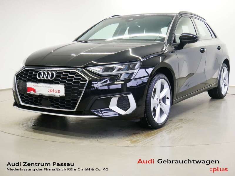 Mythosschwarz metallic Gebraucht 2024 Audi A3 Sportback Advanced Kleinwagen | 34.290 € (Fairer Preis) - Bild 1/4