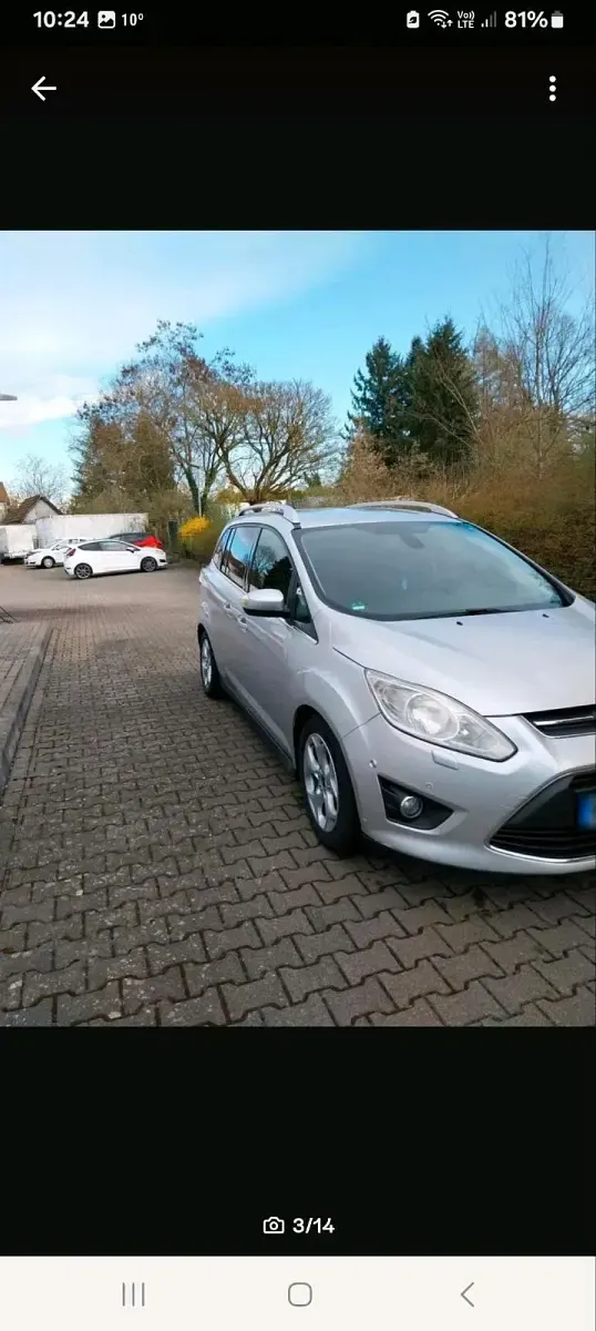 Gebraucht Ford Grand C-Max 109 PS (80 kW) 2011 Silber Van / Kleinbus