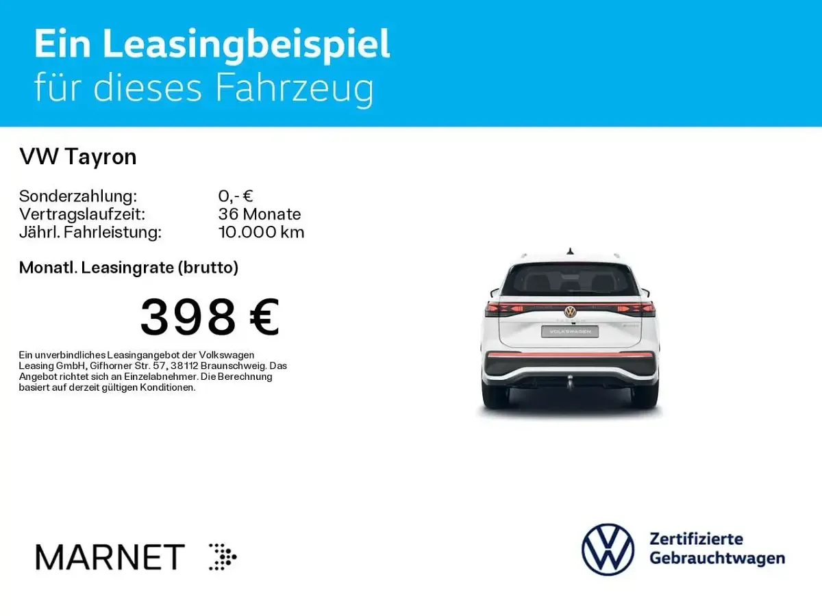 Gebraucht VW Tayron Elegance 204 PS (150 kW) 2025 Oryxweiß perlmutteffekt SUV