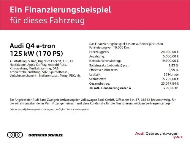 Gebraucht Audi Q4 Sportback e-tron S-Line 125 kW (170 PS) 2023 Weiss SUV