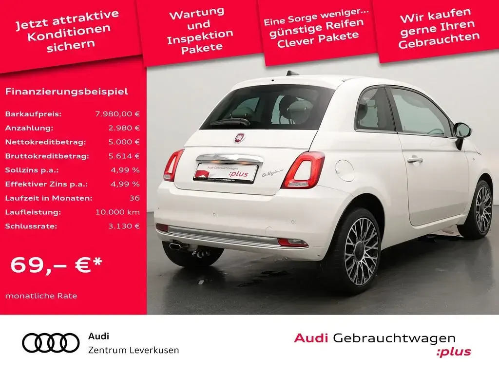 Gebraucht Fiat 500 Collezione 69 PS (50 kW) 2018 Gelato weiss Kleinwagen