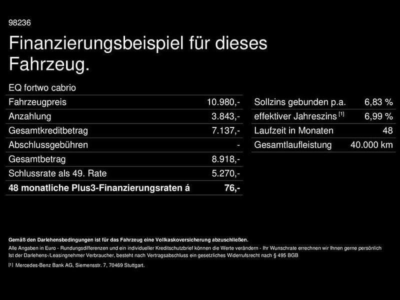 Gebraucht Smart ForTwo Electric Drive 60 kW (82 PS) 2020 Schwarz Cabrio