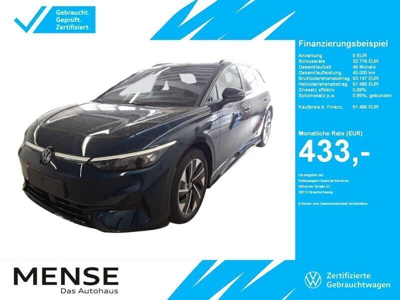 Aquamarinblau Gebraucht 2024 VW ID.7 Pro Limousine | 51.485 € (Teuer) - Bild 1/4