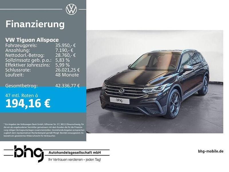 Gebraucht VW Tiguan Allspace Life 150 PS (110 kW) 2024 Schwarz SUV