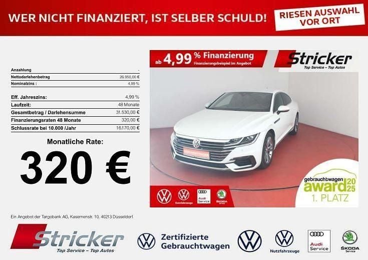 Pure white Gebraucht 2020 VW Arteon R-line Limousine | 26.949 € (Guter Preis) - Bild 1/4