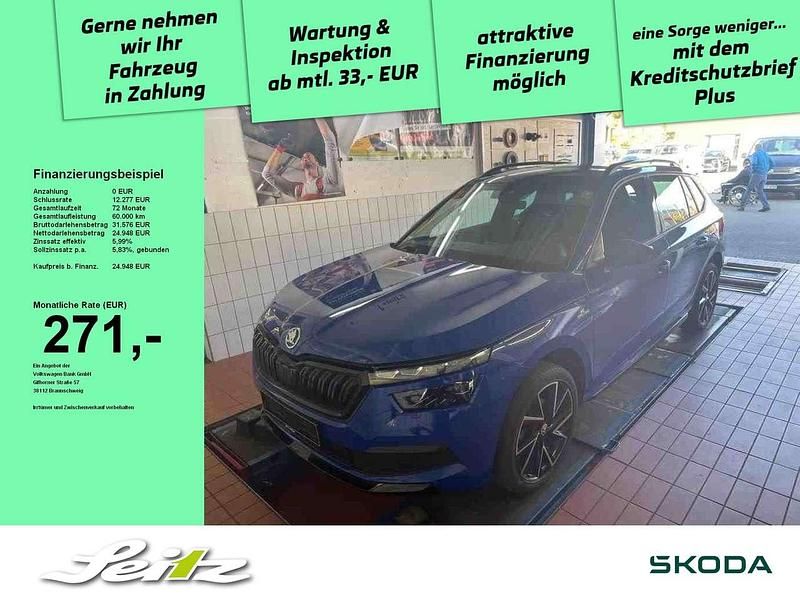 Blau Gebraucht 2023 Skoda Kamiq Monte Carlo SUV | 24.948 € (Fairer Preis) - Bild 1/3