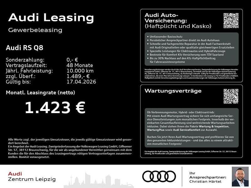 Neu Audi RS Q8 Performance 640 PS (470 kW) 2026 Grau SUV