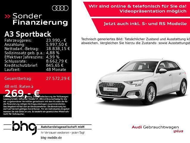 Weiß Gebraucht 2022 Audi A3 Sportback e-tron Advanced Kleinwagen | 23.990 € (Guter Preis) - Bild 1/4