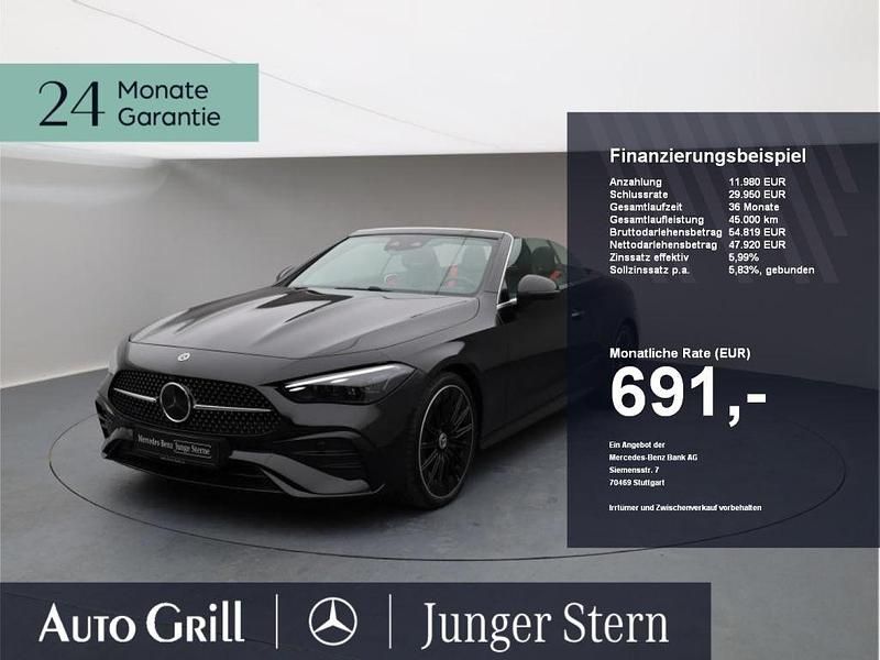 Obsidianschwarz (metallic) Gebraucht 2024 Mercedes 200 AMG Cabrio | 55.920 € - Bild 1/4