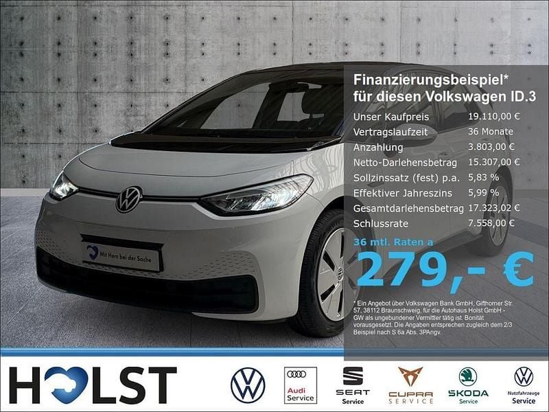 Gletscherweiß metallic Gebraucht 2022 VW ID.3 Pro Kleinwagen | 19.110 € (Guter Preis) - Bild 1/4
