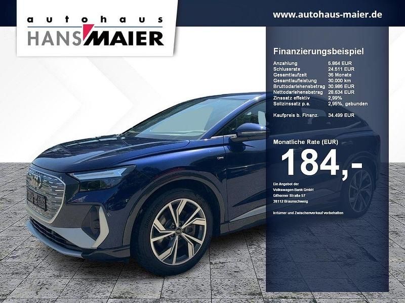 Navarrablau metallic Gebraucht 2022 Audi Q4 Sportback e-tron Basis SUV | 34.499 € (Fairer Preis) - Bild 1/4
