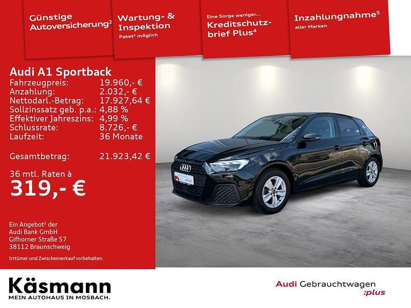 Mythosschwarz metallic (metallic) Gebraucht 2021 Audi A1 Sportback Comfort Kleinwagen | 19.960 € (Fairer Preis) - Bild 1/4