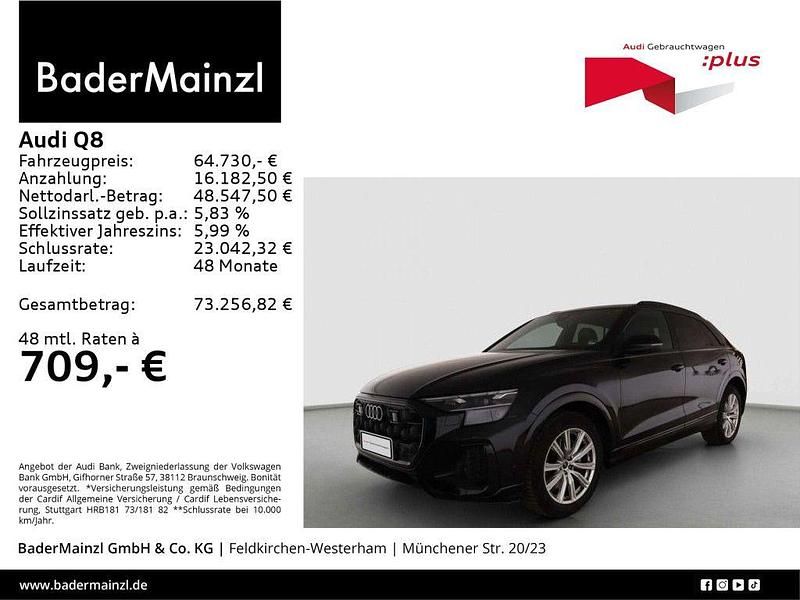 Mythosschwarz metallic (metallic) Gebraucht 2025 Audi Q8 SUV | 64.730 € (Etwas zu teuer) - Bild 1/3