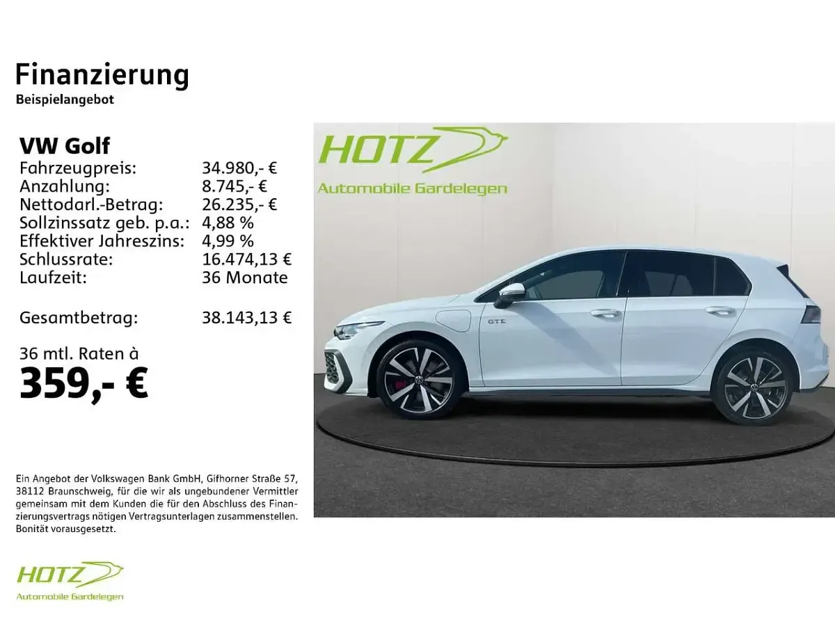 Gebraucht VW Golf VIII GTE 272 PS (200 kW) 2024 Pure white Limousine