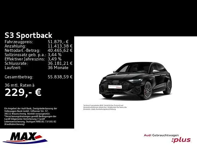Occasion Audi S3 Ambiente 333 ch (244 kW) 2025 Noir Berline