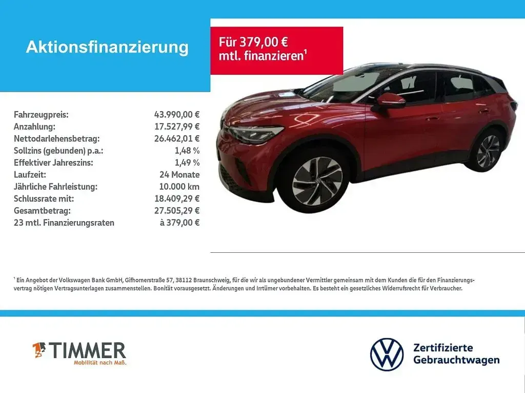 Brugt VW ID.4 Pro 210 kW (286 HK) 2025 Rød SUV
