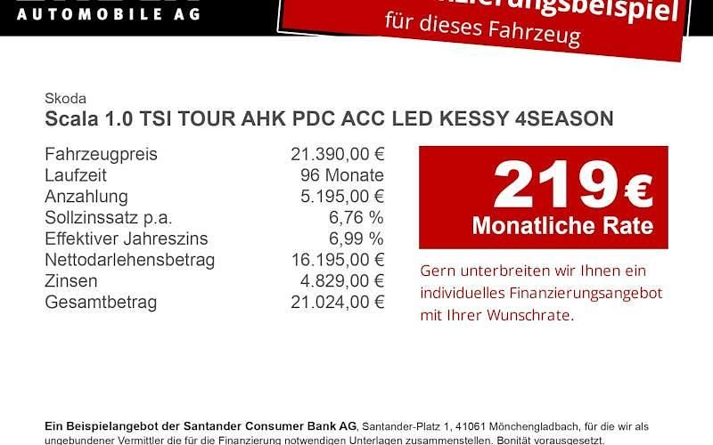 Gebraucht Skoda Scala Tour 110 PS (80 kW) 2022 Schwarz Kleinwagen