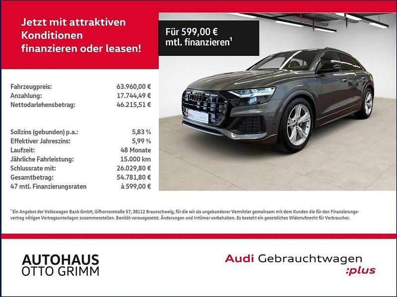 Samuraigrau metallic Gebraucht 2022 Audi Q8 Ambiente SUV | 63.959 € (Fairer Preis) - Bild 1/4